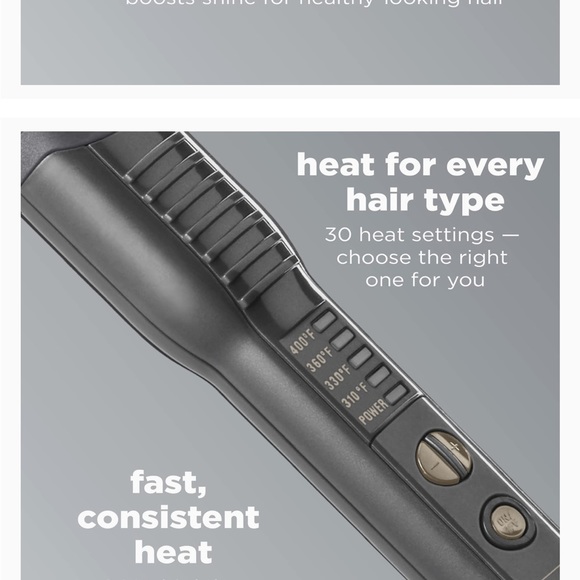 INFINITIPRO BY CONAIR Tourmaline Ceramic 1 1/4 - 3/4 inch Curling Wand, - Picture 6 of 9